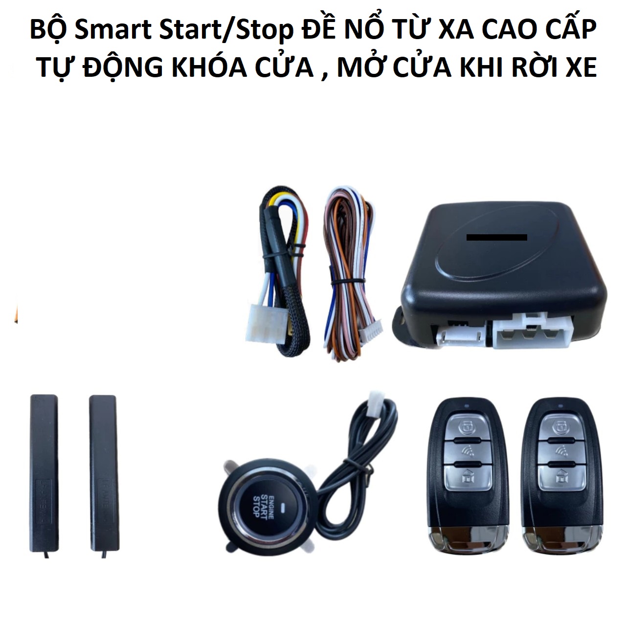 Bộ khởi động đề nổ ô tô xe hơi từ xa Start/Stop Engine 12v PKE tự động khóa cửa Smartkey bản cao câp