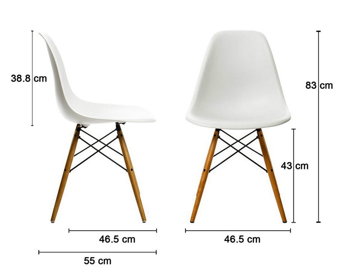 Ghế nhựa Eames chân gỗ đan cao cấp