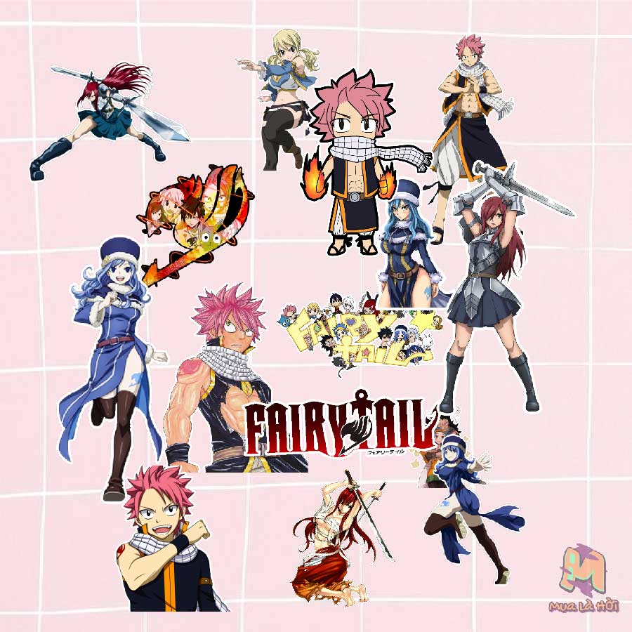 Miếng dán Stickers chủ đề Hội pháp sư Fairy Tail