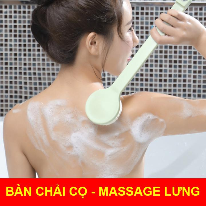 Cây bàn chải cọ lưng, massage, nhập khẩu Nhật Bản loại xịn - tặng lọ tinh dầu ong vàng giúp thư giãn như trong hình