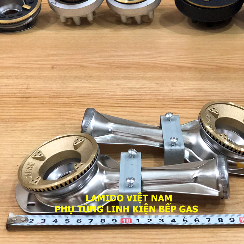 COMBO 2 Điếu inox bếp gas + Họng Đầu Đốt chia lửa Sen đồng Fujishi 78D JAPAN - - - Hàng Chính Hãng