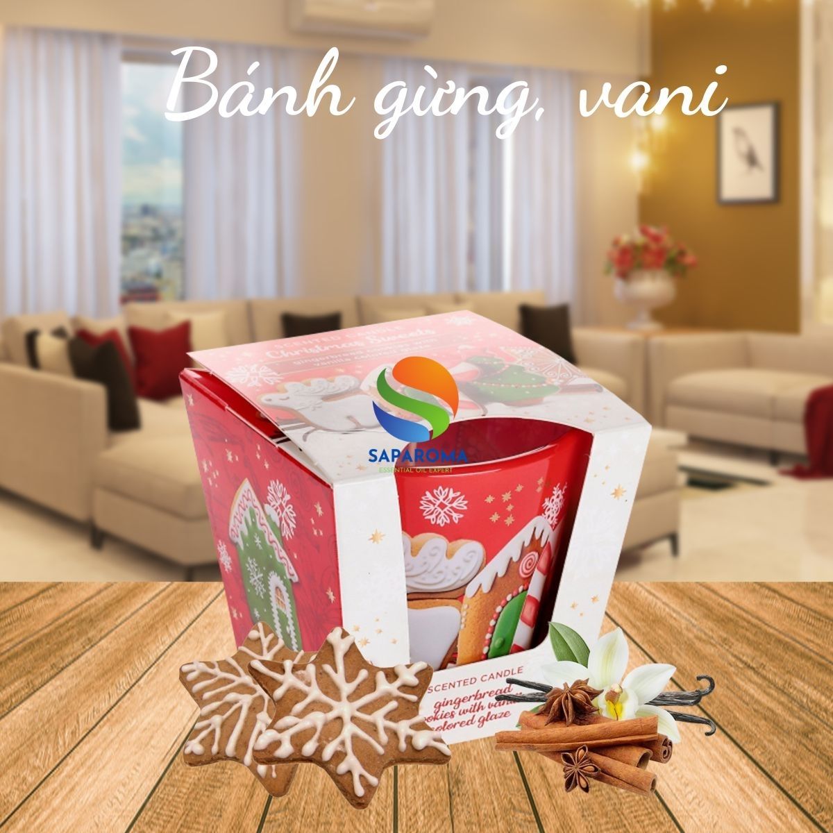 Ly nến thơm tinh dầu Bartek Christmas Sweets 115g QT0068 - bánh cam, quế, gừng, vani, trang trí, thơm phòng, thư giãn, hỗ trợ khử mùi (giao mẫu ngẫu nhiên)