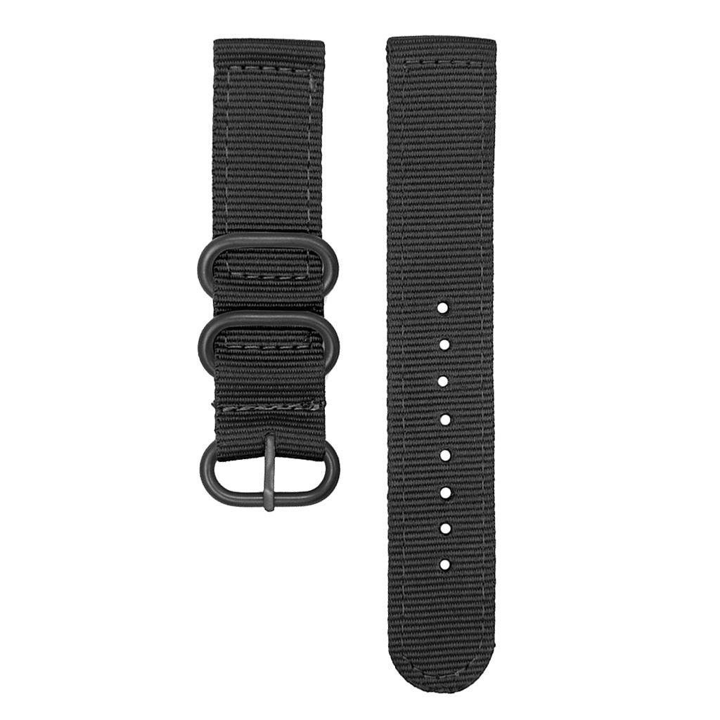 18,20,22,24mm Canvas Watch Strap Replacement Woven Fabric Watch Band with Three Steel Buckle
