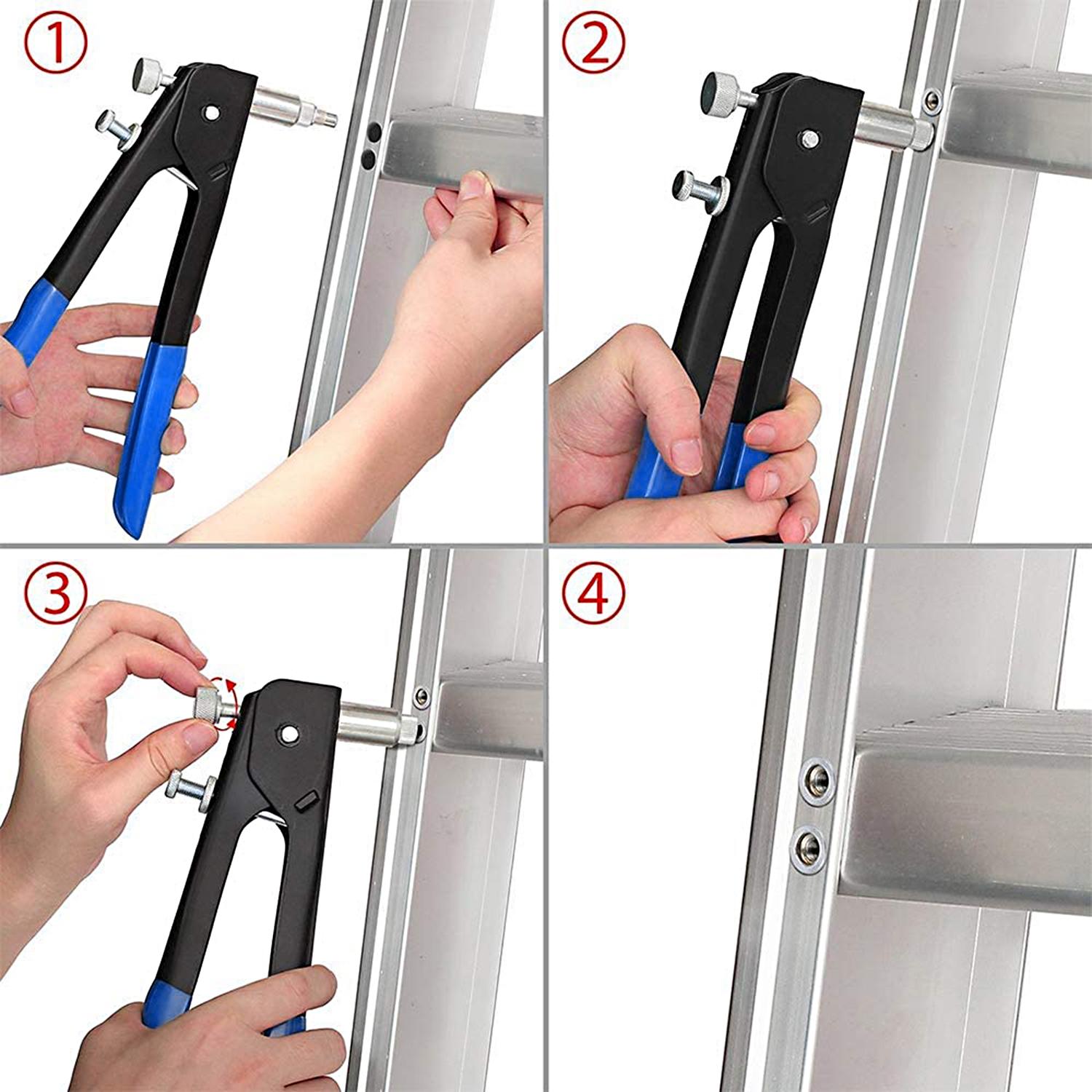 86PCS Rivet Nut Tool Kit Set Blind Rivet Nut Hand Riveter Wrench Threaded Insert Tool Rivet Nut Gun with Metric Rivet
