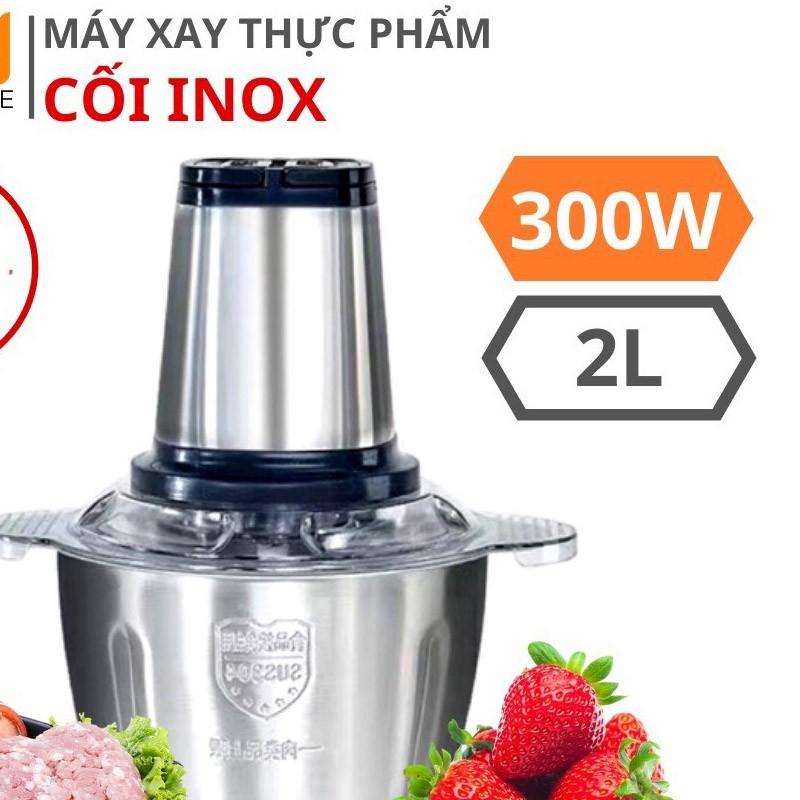 Máy Xay Thịt, Máy Say Xinh Tố Đồ Ăn Gia Đình Cầm Tay Cối Inox 4 lưỡi Công Suất 250w