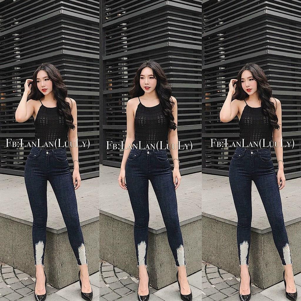 { SIZE 60-90KG } QUẦN JEAN LỠ 9 TẤC RÁCH NHẸ LƯNG CAO