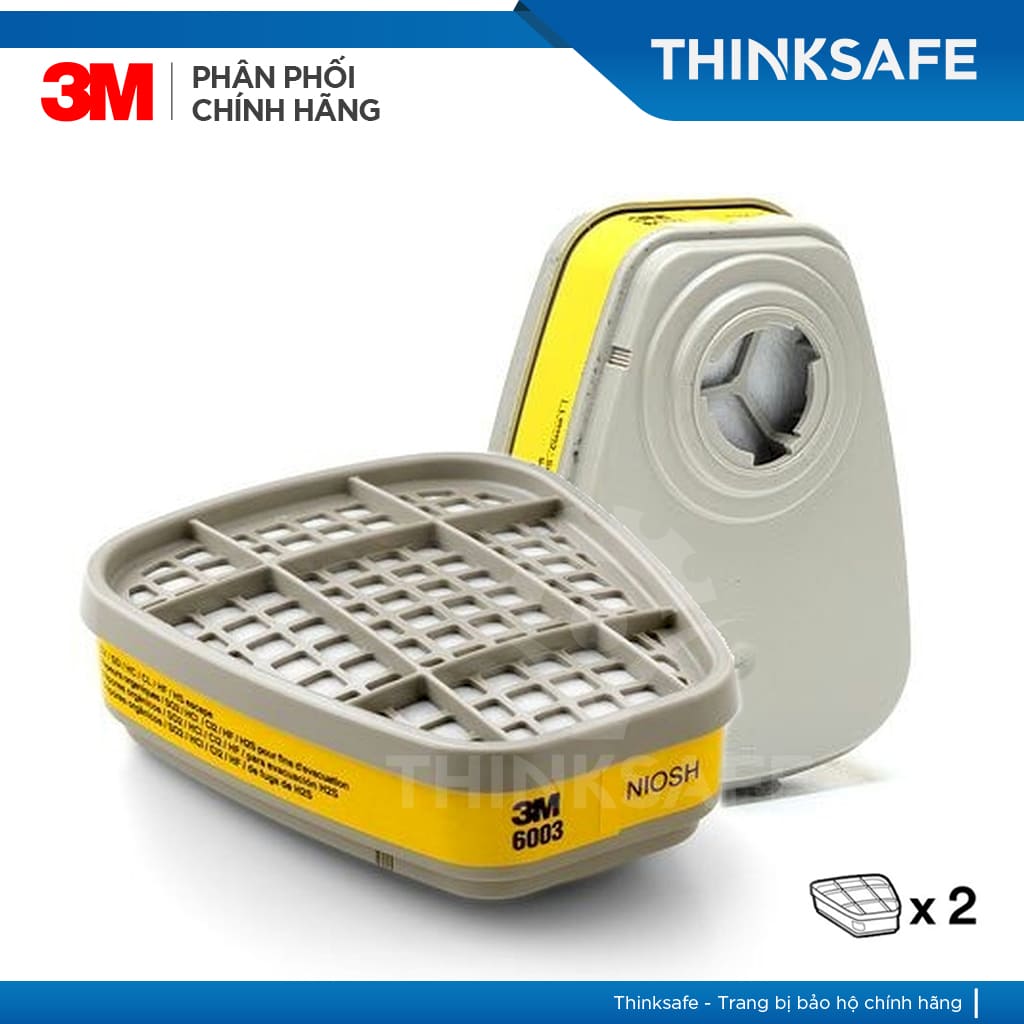 Phin lọc 3M 6003 Phin lọc hơi hữu cơ, vô cơ thường sử dụng cho mặt nạ phòng độc 3M 6200, 3M 7502, 3M 6800