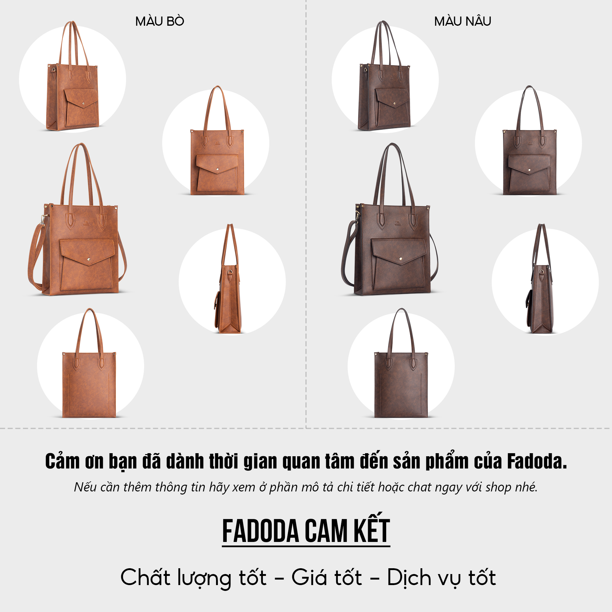 Túi xách công sở nữ thời trang hiện đại FADODA FTX7