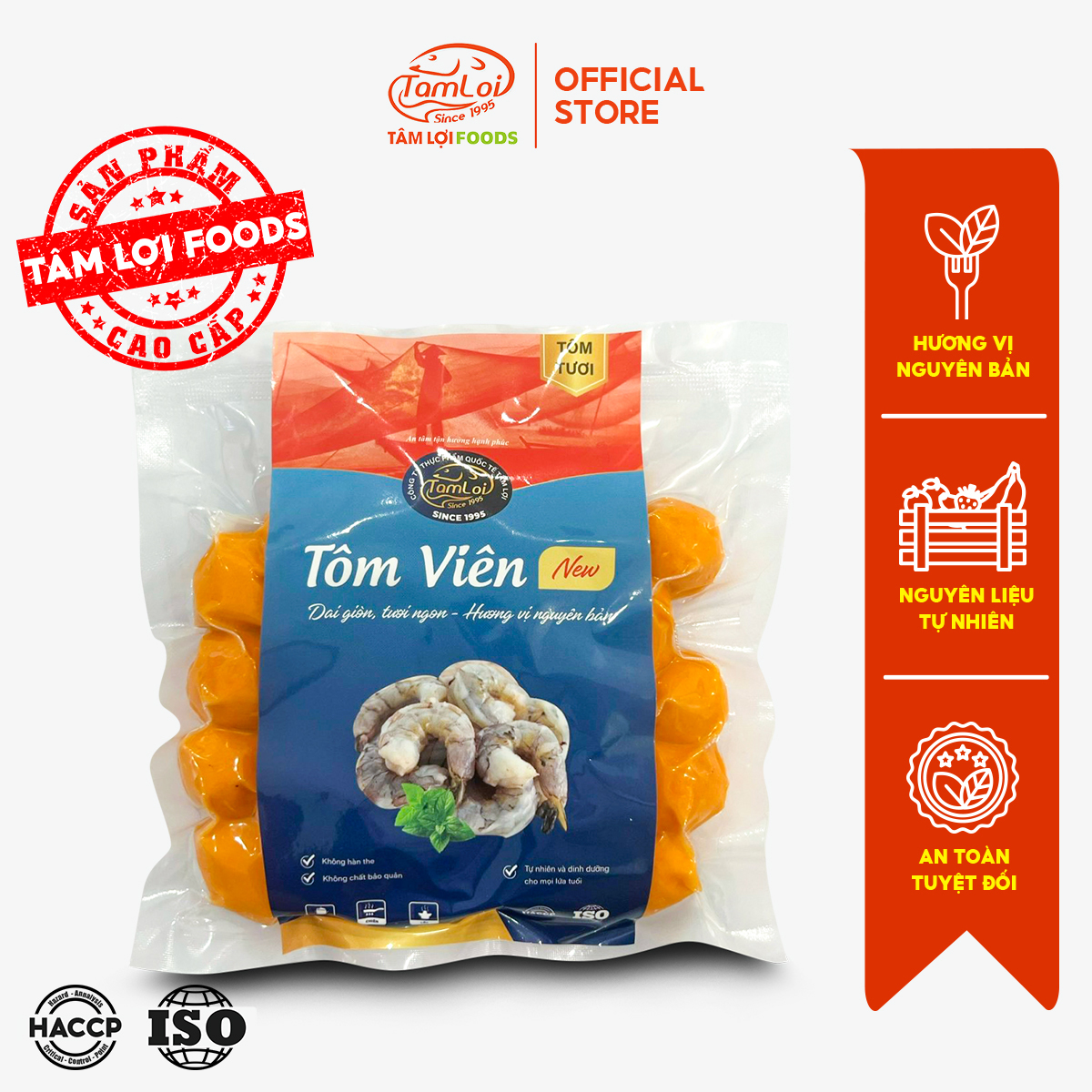 Combo 2 gói Tôm viên Tâm Lợi 500 gram, loại cao cấp - Hương vị tự nhiên - Giao nhanh trong 3h 