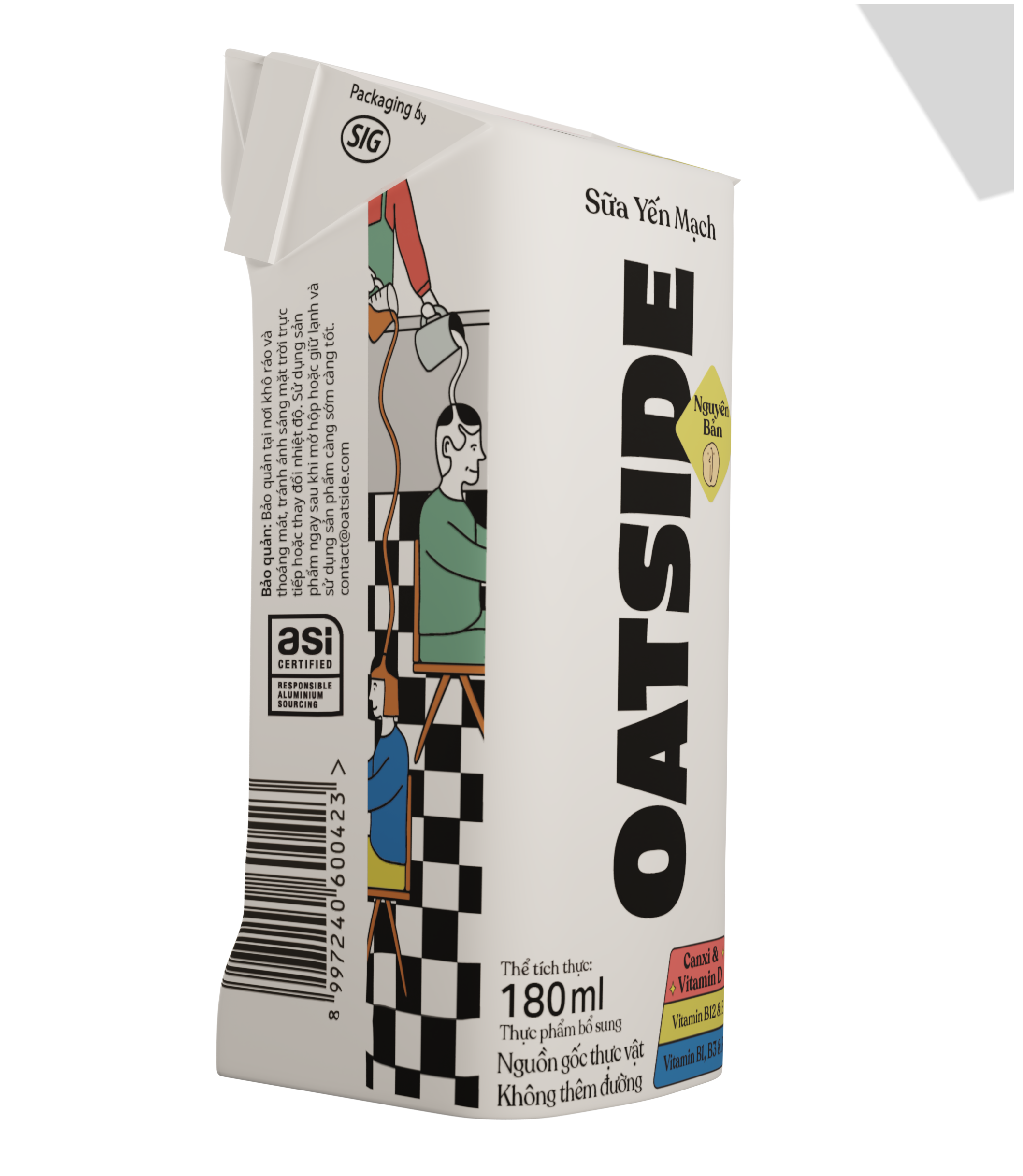 Thùng 24 hộp Sữa yến mạch OATSIDE vị nguyên bản 180ML