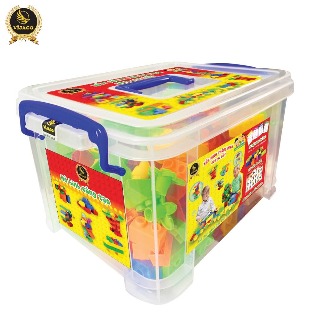 Bộ Đồ Chơi Xếp Hình 205 Chi Tiết Có hộp đựng,đẹp bé thỏa sức sáng tạo