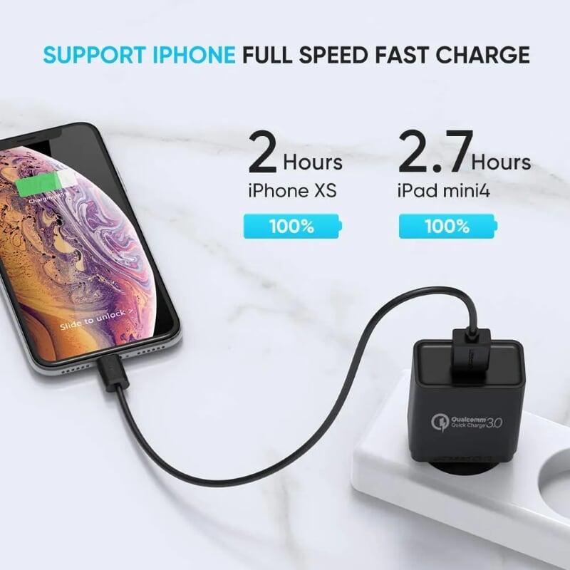 Ugreen UG20904CD122TK 18W qc3.0 sạc nhanh USB Quick Charge 3.0 màu đen - HÀNG CHÍNH HÃNG