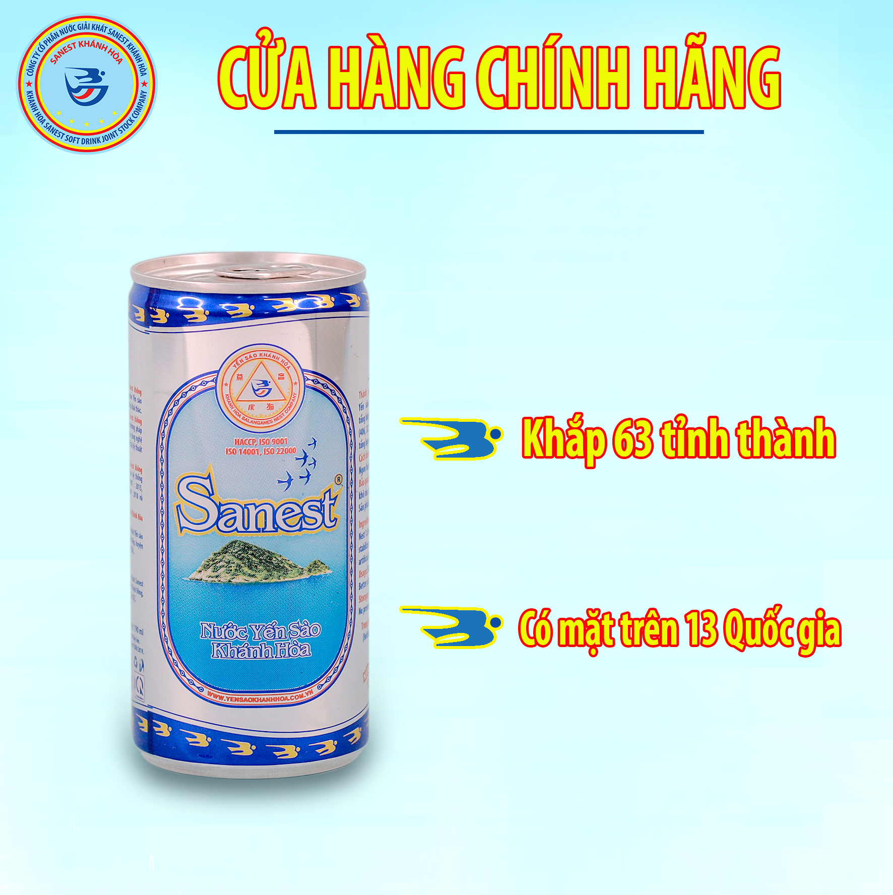 Thùng 30 lon Nước Yến sào Khánh Hòa Sanest đóng lon 190ml - Sản phẩm sử dụng đường dành cho người ăn kiêng