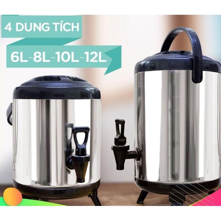 Bình ủ trà sữa 3 lớp-inox 304 giữ nhiệt nóng lạnh cực tốt 6l8l 10l 12l-bình đá inox