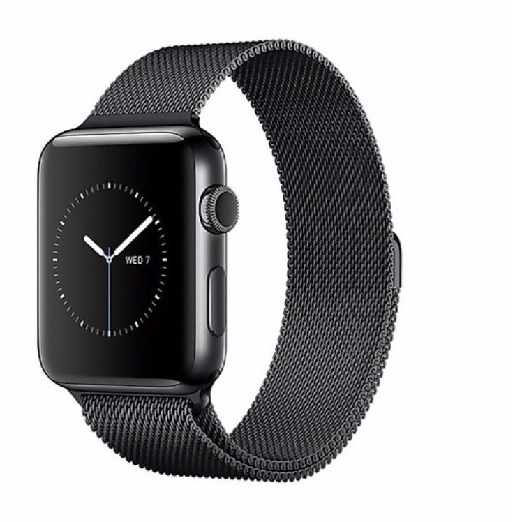 Dây đeo dành cho Apple Watch Milanese Loop màu đen series 1.2.3.4