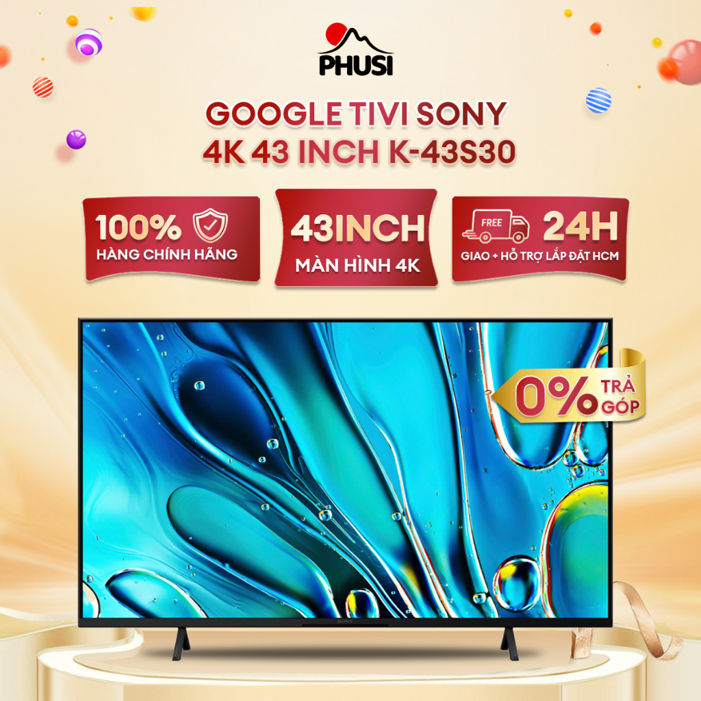 Google Tivi LED Sony 4K 43 inch K-43S30 VN3 - Hàng Chính Hãng