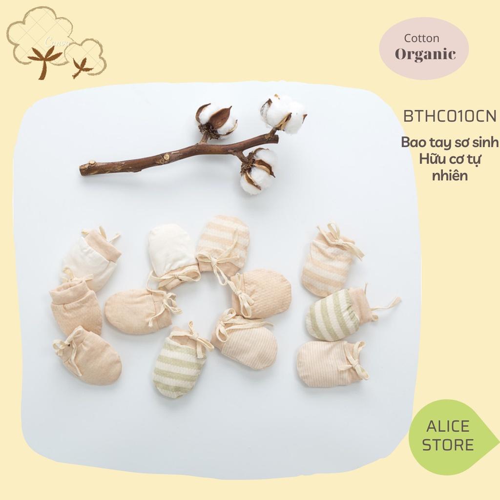 Bao tay sơ sinh COTTON HỮU CƠ TỰ NHIÊN không chất tẩy nhuộm , Găng Tay BaoBao Chống Xước Mặt Trẻ Em