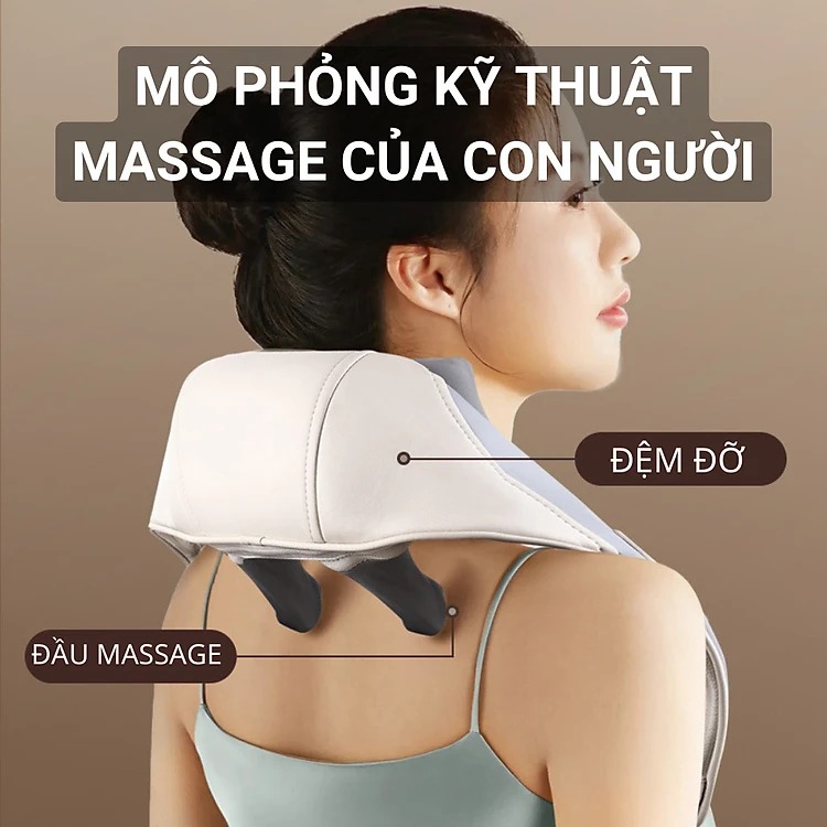 ￼Máy massage cổ vai gáy, chườm nóng với nhiệt độ ổn định, giúp gảm đau vai gáy dành cho người văn phòng và người lớn tuổi