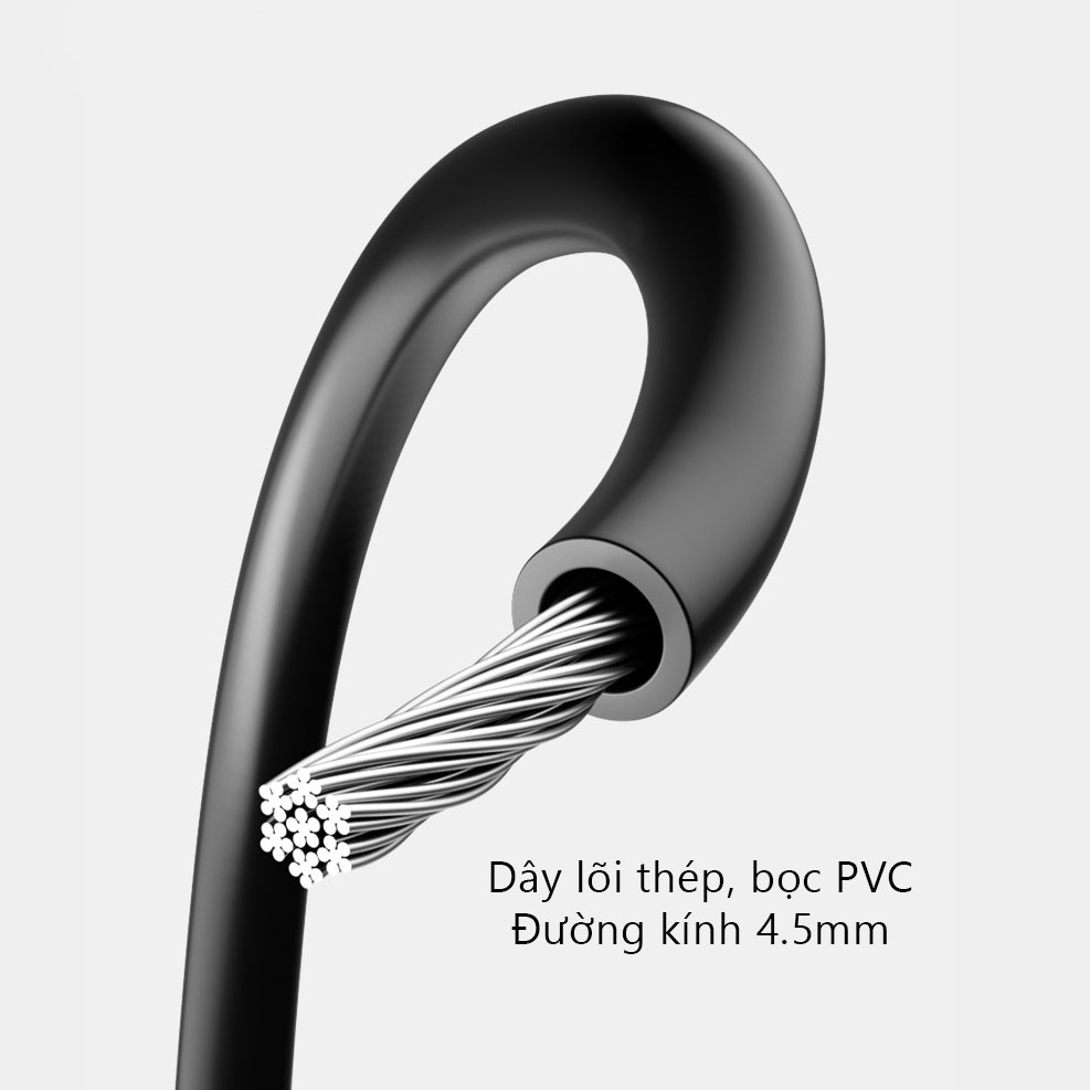 Dây nhảy thể thao lõi thép tự động đếm số cơ học Rhino J201, không dùng pin, độ dài dây tùy chỉnh - Dùng cho Muay | Boxing | Kickboxing - Hàng chính hãng