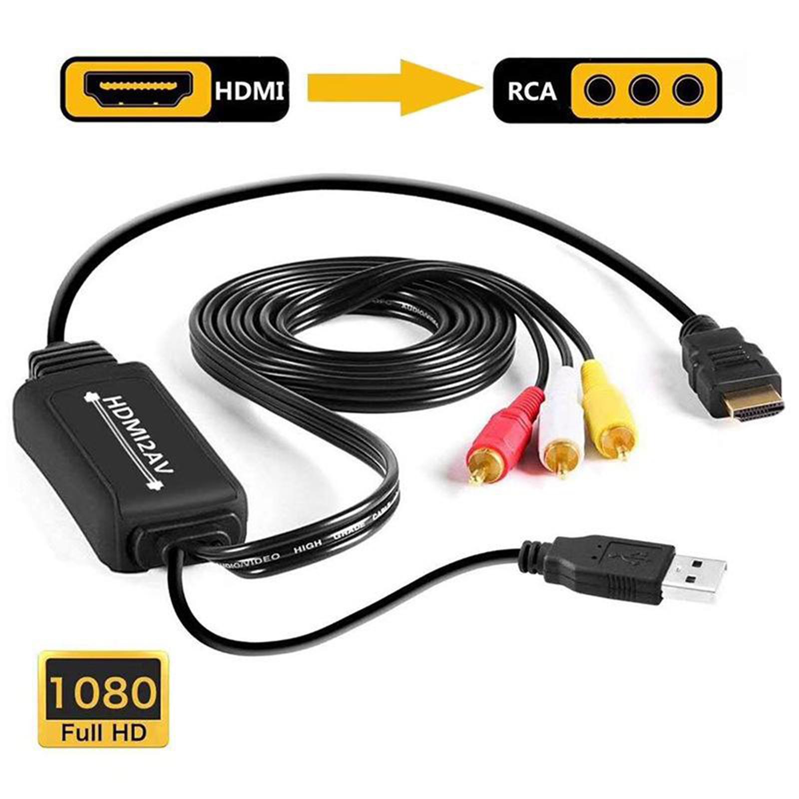 1080P to 3 RCA Video Audio Converter Cable Adapter for HDTV
