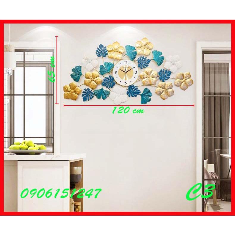 Đồng hồ treo tường trang trí decor C3 kích thước 120 x 65 cm