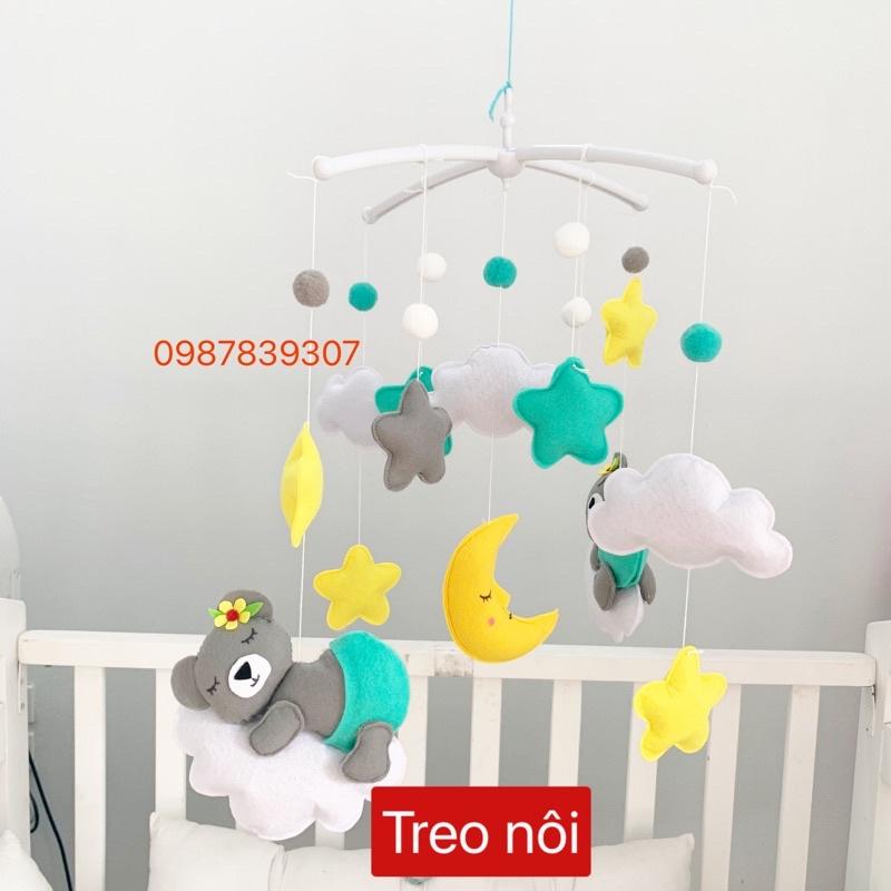 Đồ chơi treo cũi gấu con ngủ ngon cho bé