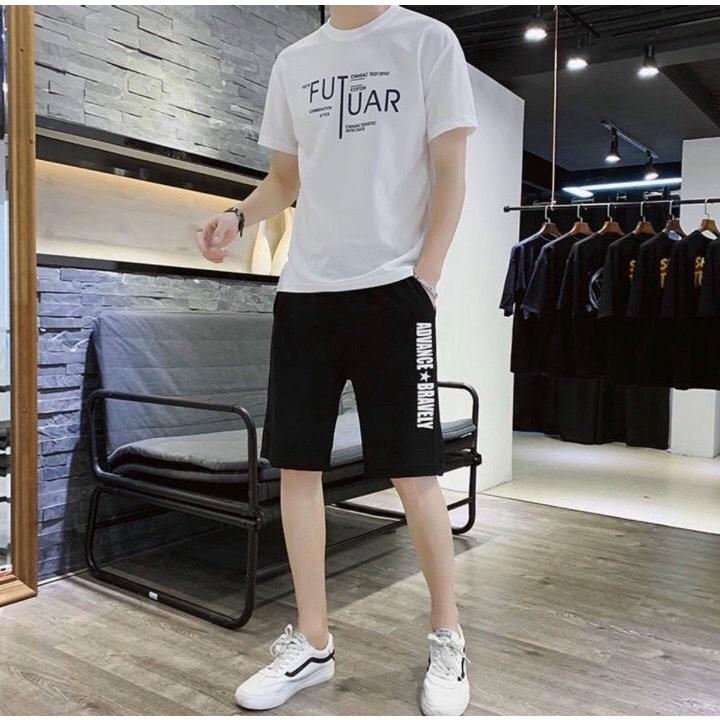 Set đồ nam tay lửng quần đùi co giãn thấm hút mồ hôi cực thoáng mát cá tính thời trang siêu hót của giới trẻ