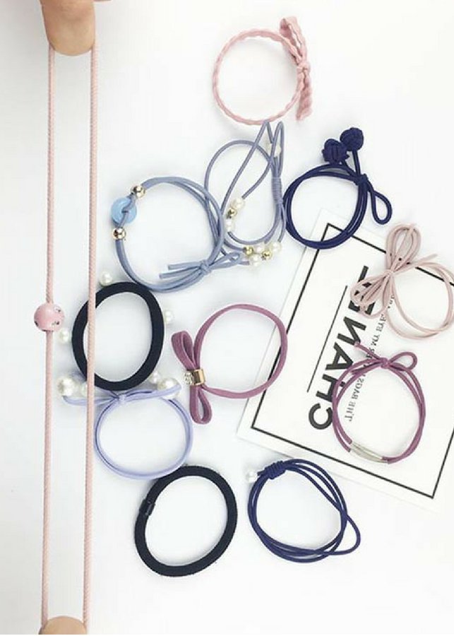 Set 24 dây cột tóc nhiều màu