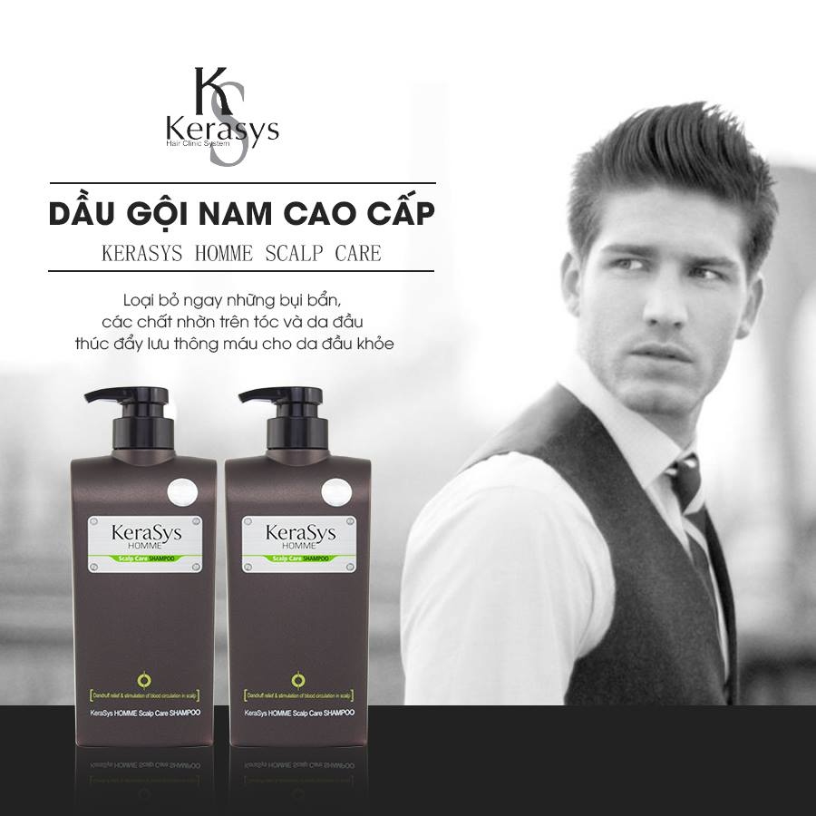 Dầu Gội hỗ trợ điều trị Gàu Cho Nam Kerasys Homme Scalp Care Shampoo (550ml)