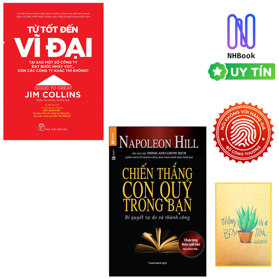 Combo làm giàu hay : Chiến thắng con quỷ trong bạn + Từ tốt đến vĩ đại - Tặng kèm bookmark thiết kế