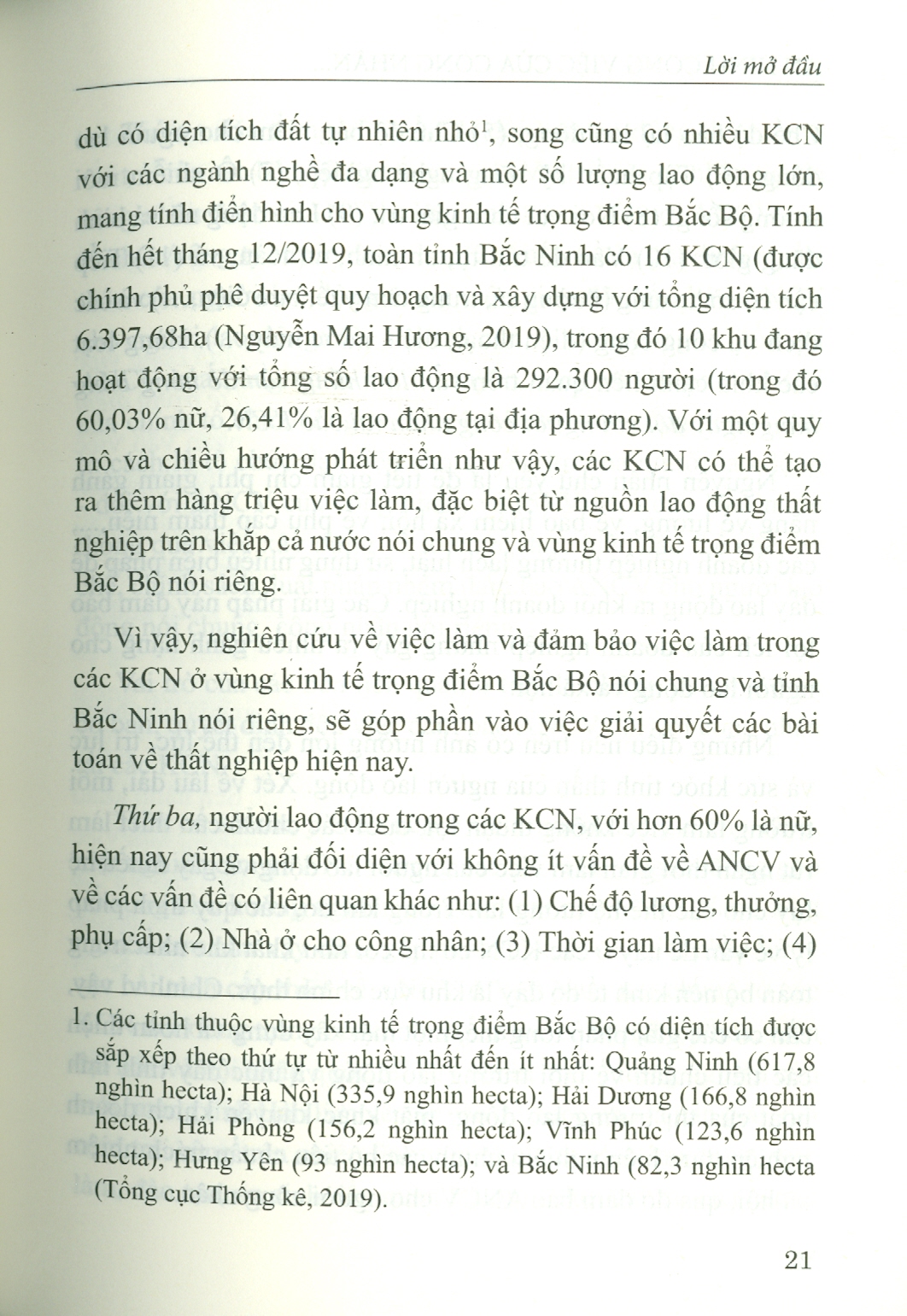 An Ninh Công Việc Của Công Nhân Tại Các Khu Công Nghiệp Vùng Kinh Tế Trọng Điểm Bắc Bộ - Trường Hợp Tỉnh Bắc Ninh