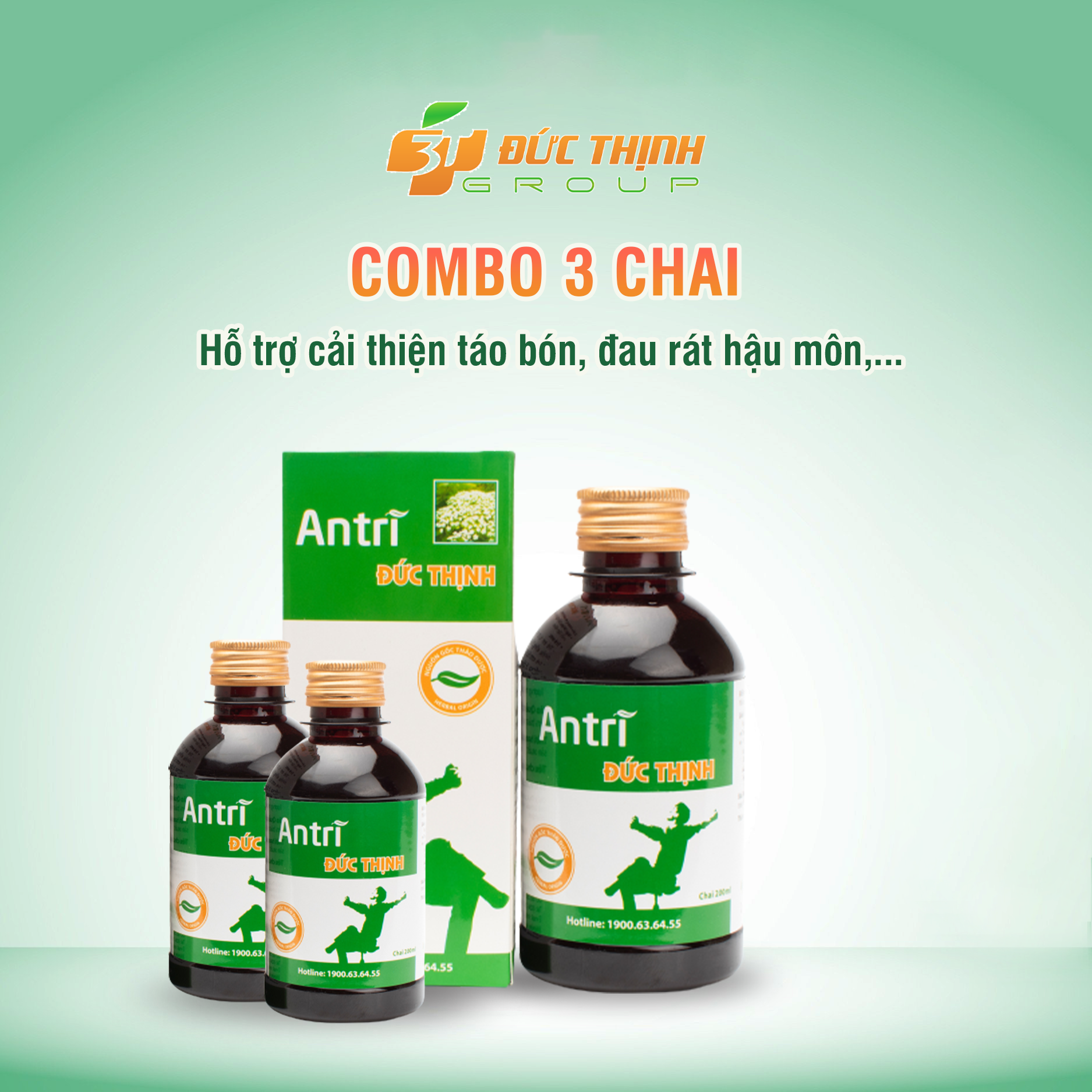 Siro An Trĩ Đức Thịnh chai 200 ml dành cho người bị trĩ, táo bón