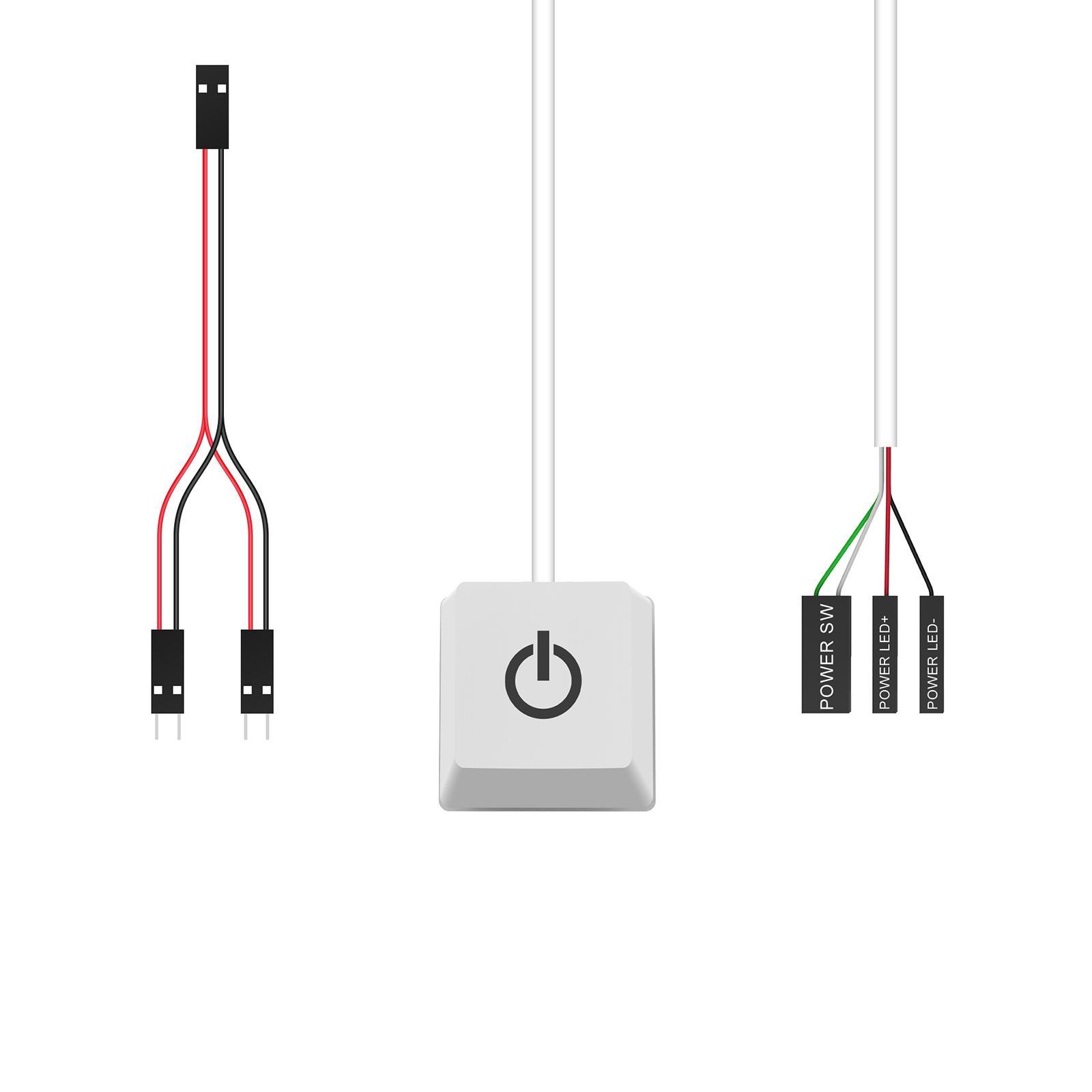 Power on Off Button with 6.56ft Extension Cable Desktop Switch for Internet Café