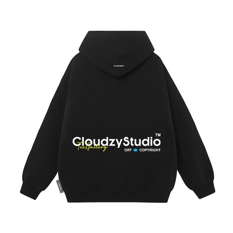 Áo khoác hoodie zip nam nữ local brand unisex cặp đôi nỉ ngoại cotton form rộng có mũ xám đen CLOUDZY CLZ STUDIO