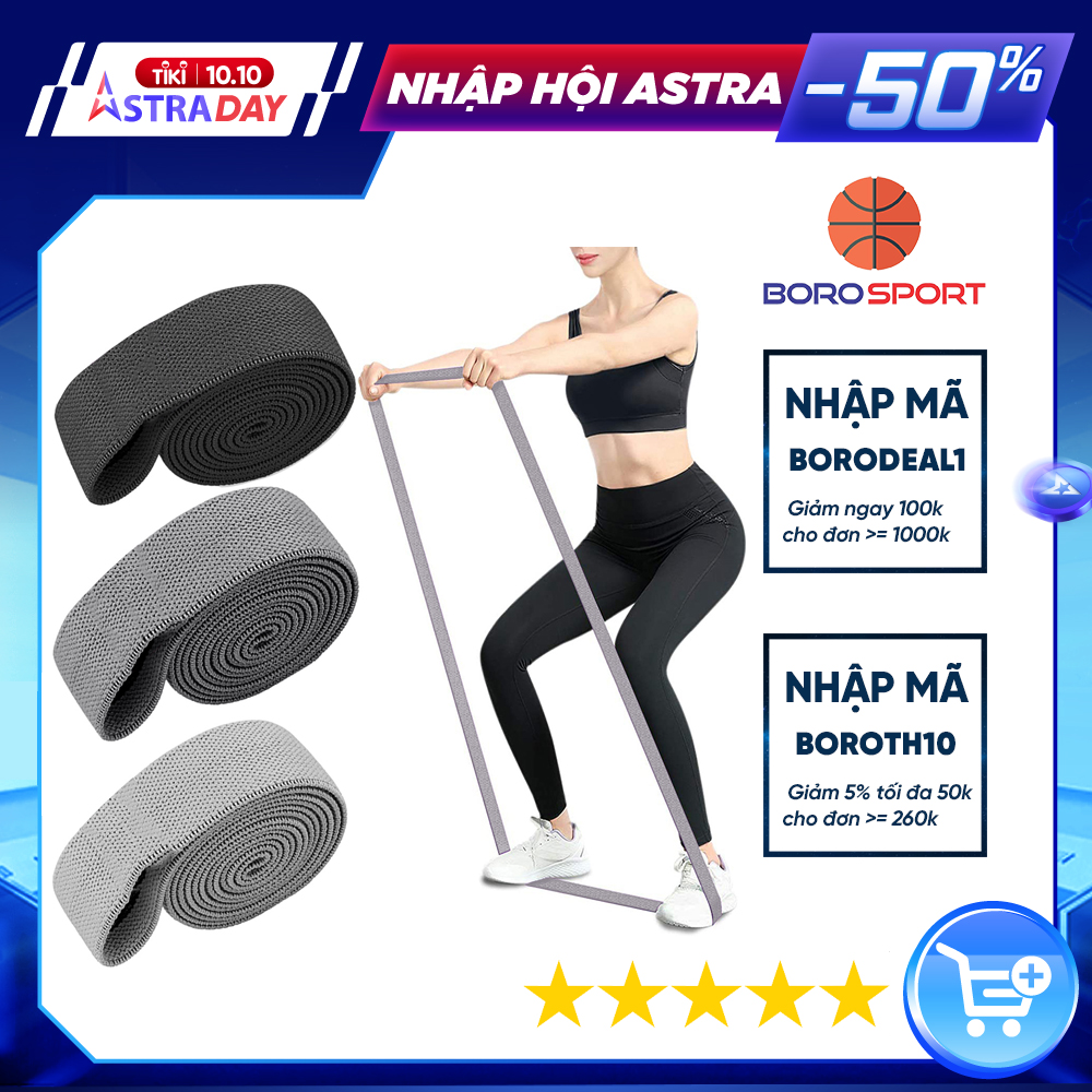 Bộ 3 Dây Kháng Lực  Loại Dài 200x3 cm  Chuyên Dụng Tập Gym Yoga , tập Mông Đùi  , Bắp Chân  Cleacco  BORO SPORT