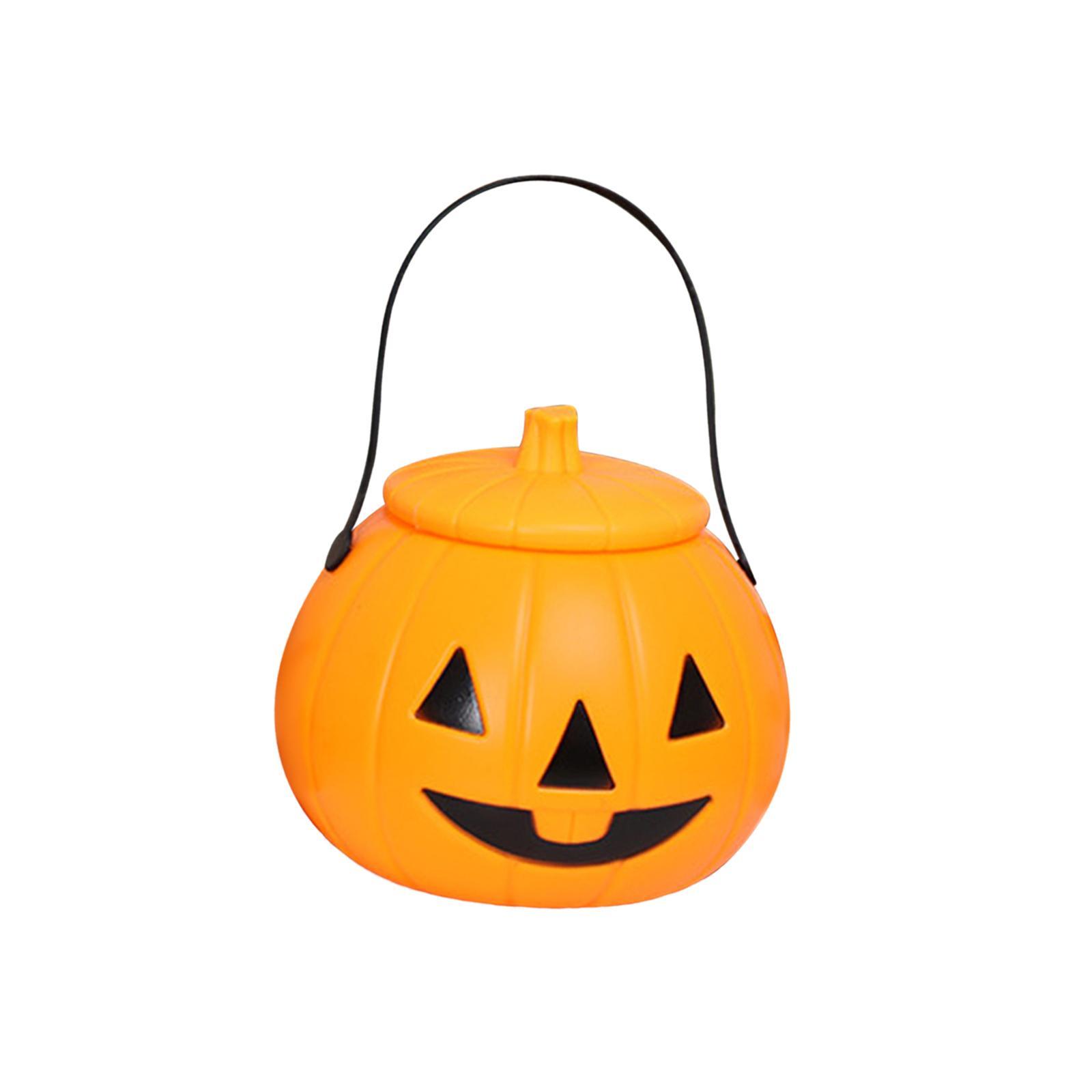 Halloween Pumpkin Bucket Harvest Fall Decor Gift Box Jar Candy Bucket Holder