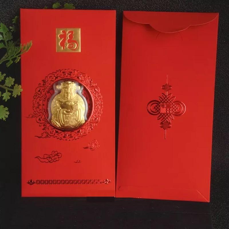 Bao Thần Tài Hong Kong Mạ Vàng 24k Lì xì Tết