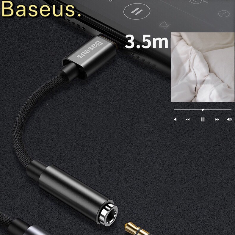 Jack chuyển tai nghe Bases CALL3 từ cổng iphone sang tai chân 3.5mm có hỗ trợ đàm thoại cho iPhone/iPad - Hàng chính hãng