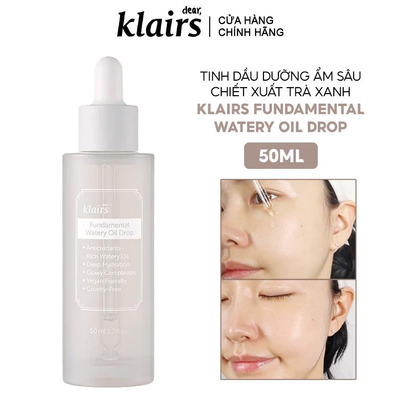 Tinh dầu dưỡng ẩm sâu chiết xuất trà xanh Klairs Fundamental Watery Oil Drop Hàn Quốc 50ml