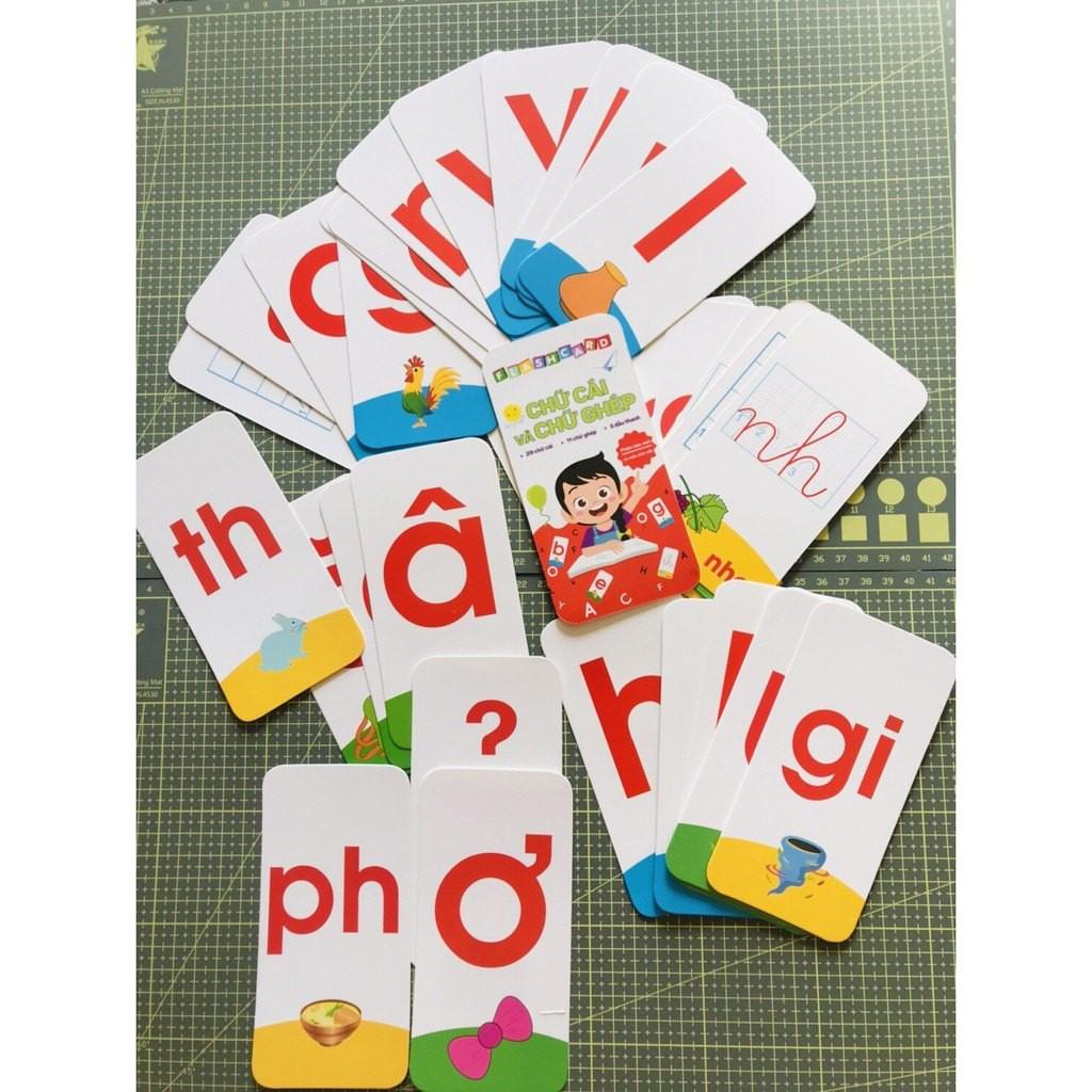 Thẻ chữ cái tiếng việt - Bộ 42 flashcard chữ cái và chữ ghép tiếng việt cho bé
