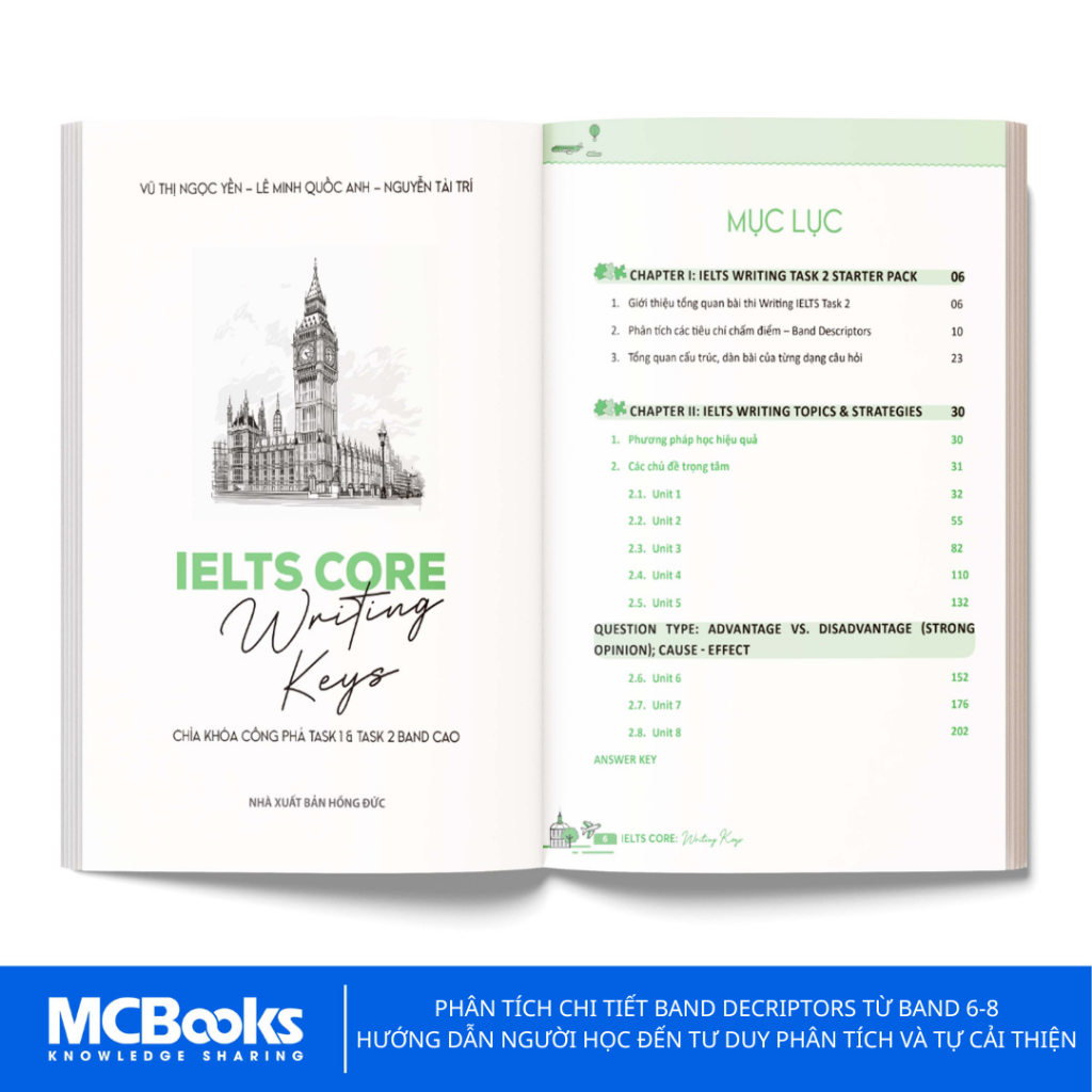 Sách - IELTS CORE: Writing Keys - Chìa Khóa Công Phá Task 1 &amp; Task 2 Band Cao
