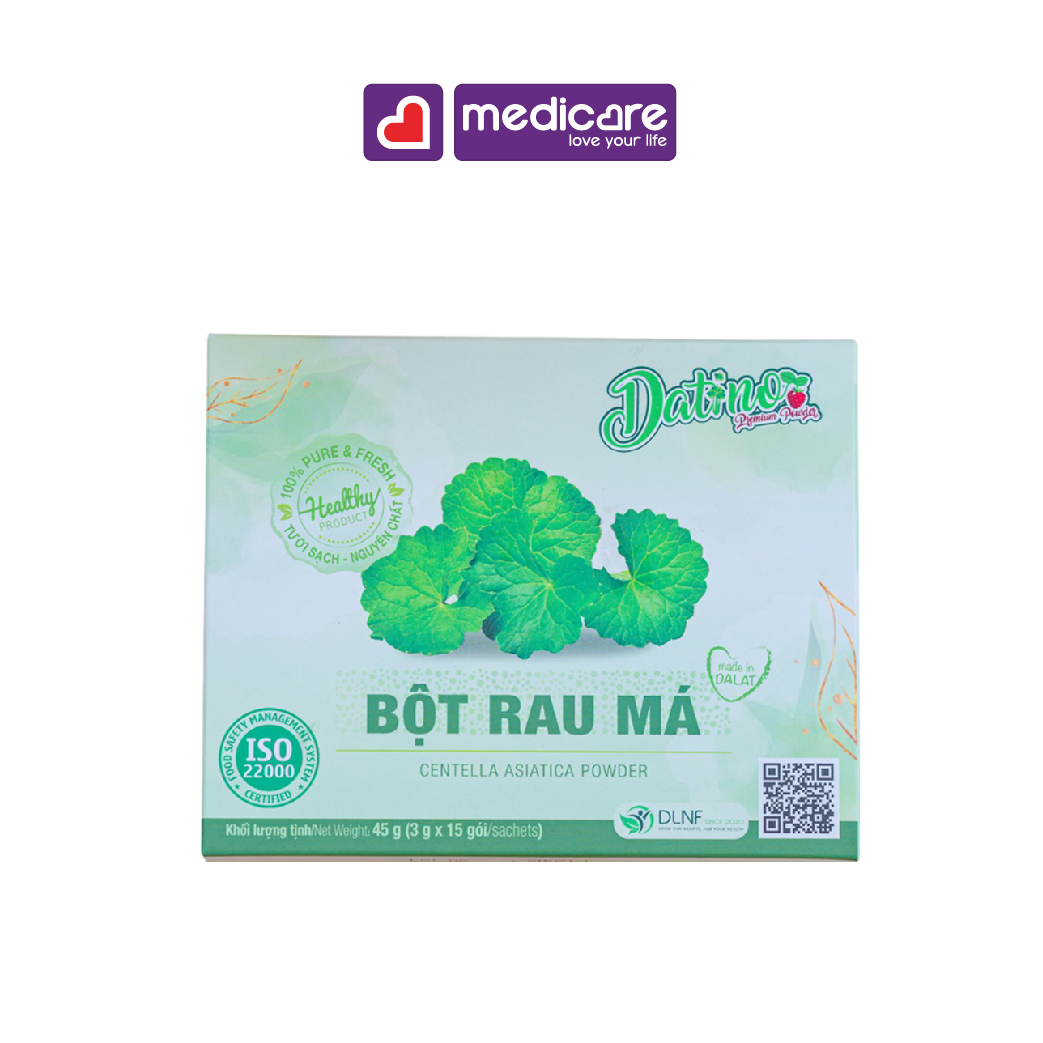 0131872 DATINO Bột Rau Má Nguyên Chất Hộp 15 gói x 3g