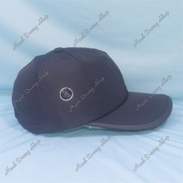 Nón kết vải dù chữ LS To sò to đẹp mắt, chất liệu vải dù, viền da mỏ kết - Đen Chữ LS To