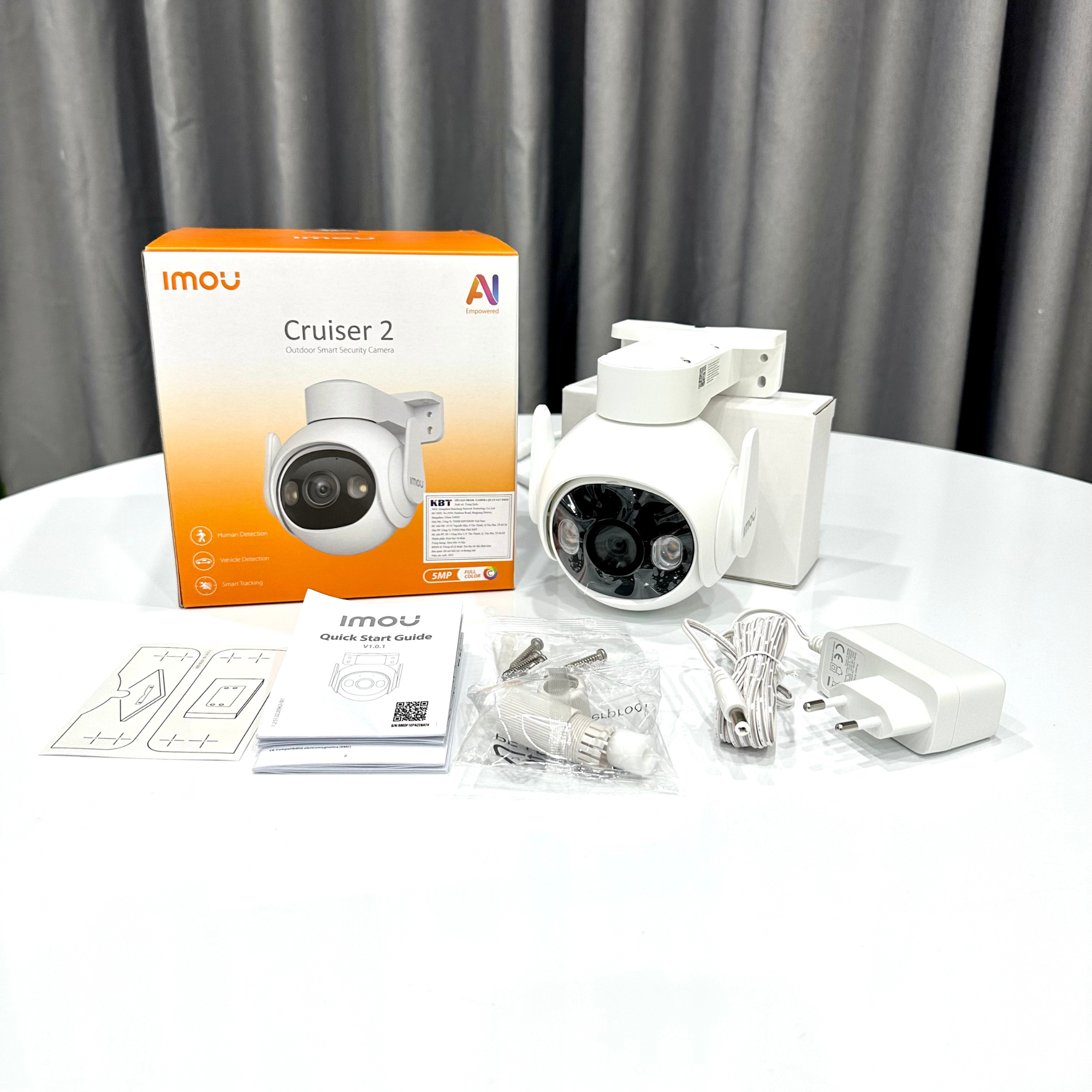 Camera Wifi ngoài trời Imou Cruiser 2 IPC-GS7EP-5M0WE - 3MP/5MP, độ phân giải cao 2K / 3K, phát hiện người và xe cộ, có màu ban đêm - Hàng chính hãng