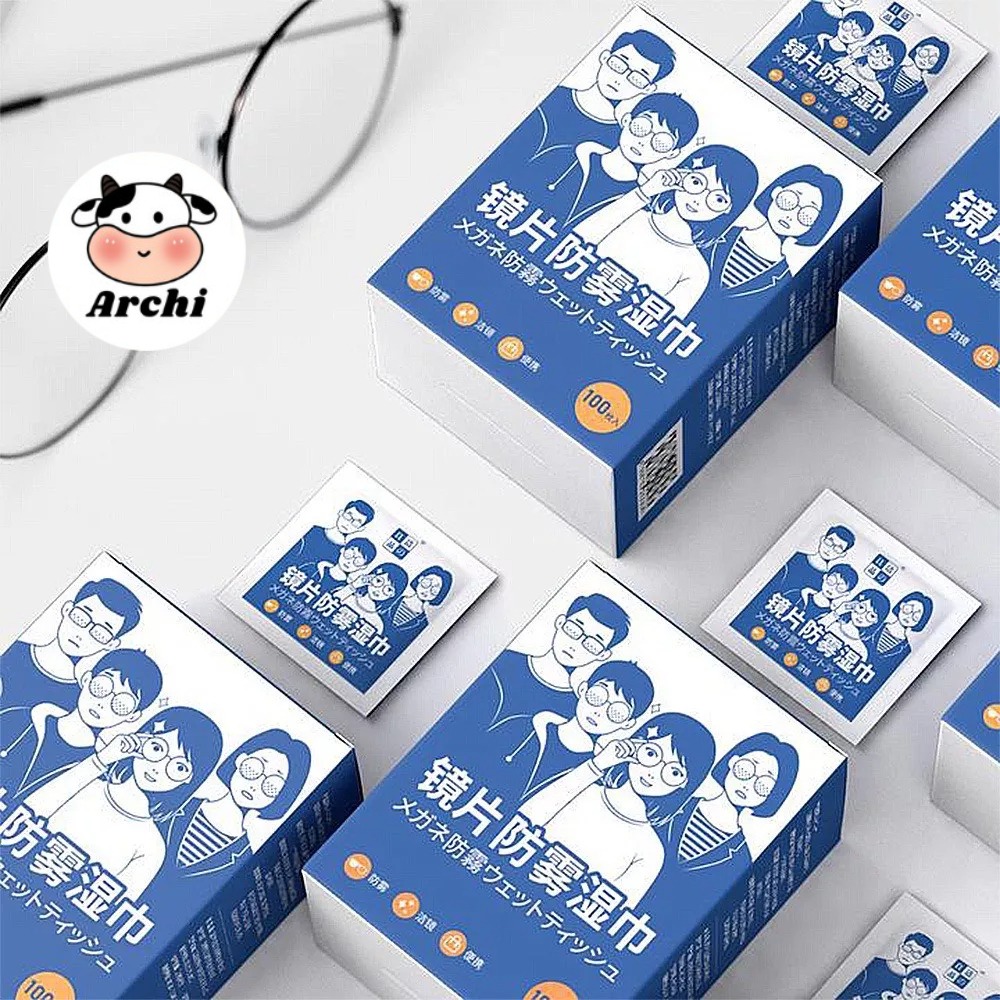 Set 100 Khăn lau kính Nano, khăn giấy chống bám hơi nước, giấy lau kính chống mờ sương, mồ hôi, chống nhờn