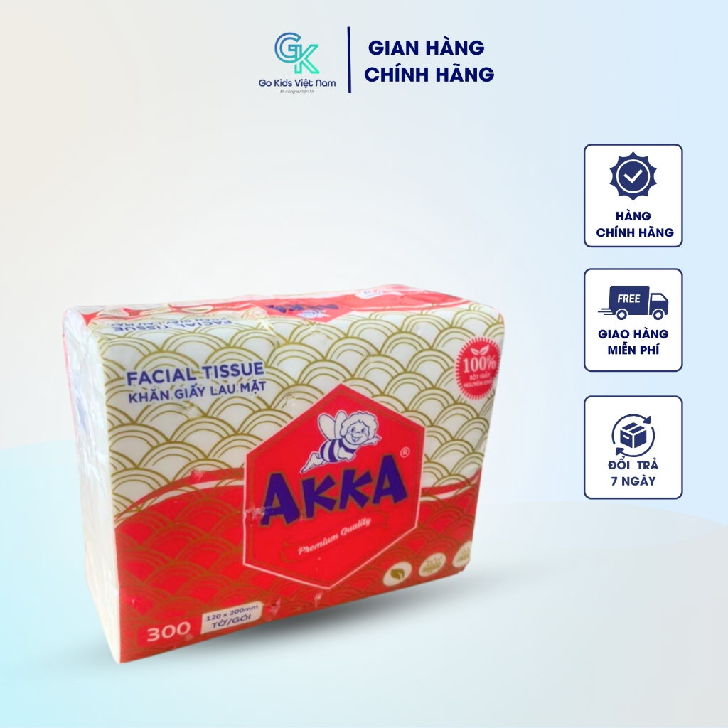 Khăn giấy lau mặt Akka Khăn Giấy Rút 4 lớp Cao Cấp Siêu Dai Siêu Bền gói 300g