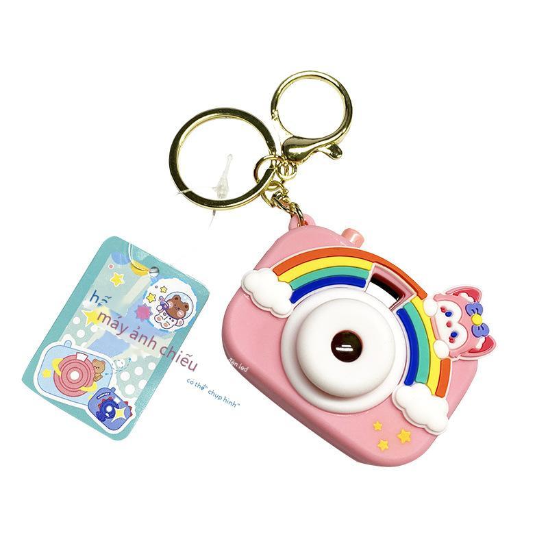 Đảm Bảo Chất Lượng Ủy Quyền Dễ Thương Dễ Thương Cầu Vồng Máy Chiếu Camera Móc Khóa Cặp Đôi Học Tinh Tế Mặt Dây Chuyền Móc Khóa Nữ