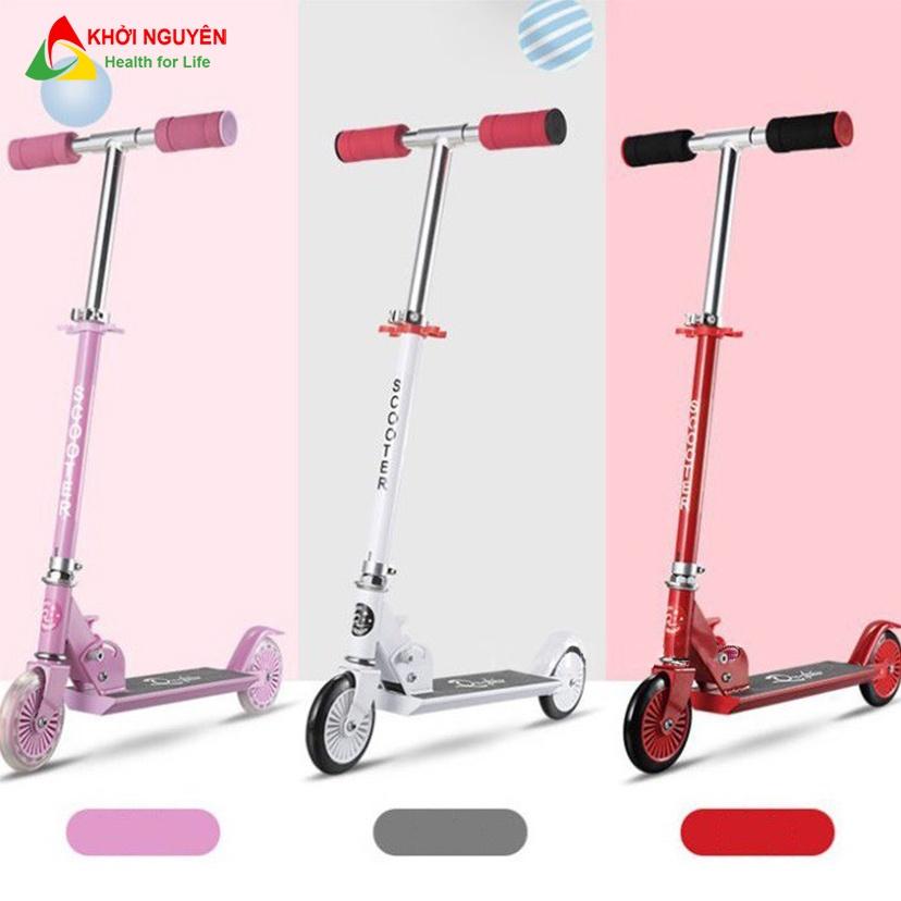 Xe scooter trẻ em cao cấp có đèn led và chân trống tiện lợi chịu tải đến 50kg cho bé 3-10 tuổi quà tặng sinh nhật