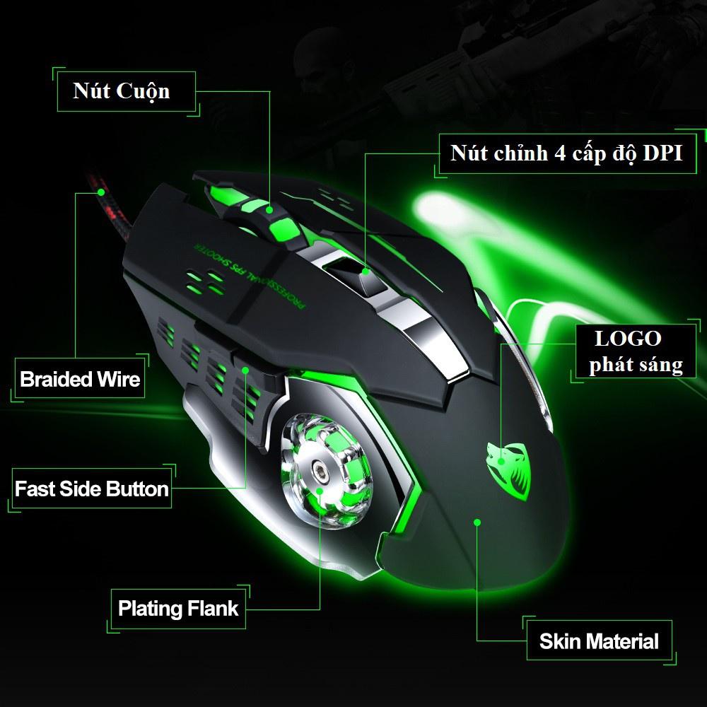 Chuột Game V6 Có Dây Đèn LED 7 Màu - Thiết Kế Đẹp, Chuột Máy Tính Văn Phòng Chơi Game Cao Cấp