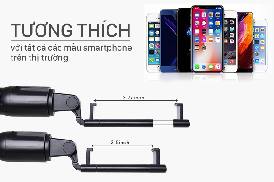 Gậy chụp ảnh tự sướng Mawa K07 - Tích hợp 3 chân tripod và remote bluetooth chụp từ xa - Hàng chính hãng